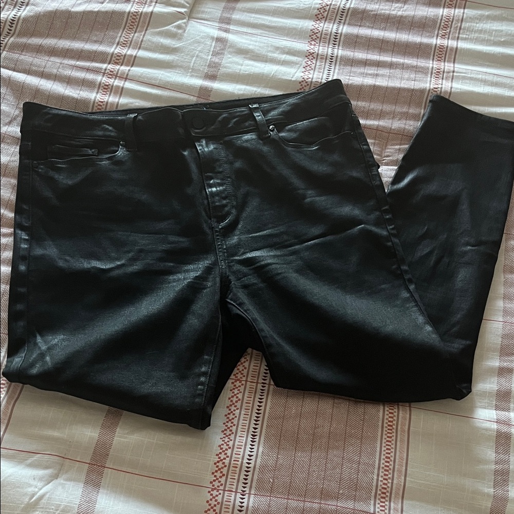 Paige High Rise Muse Coated Cigarette Jeans in Deep Black - Picture 8 of 12